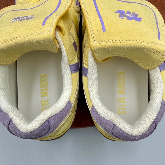 Steve Madden Optimus Lace Up Sneaker Yellow Purple Soccer OPTI07S1 Retro Women 8 - Picture 11 of 12